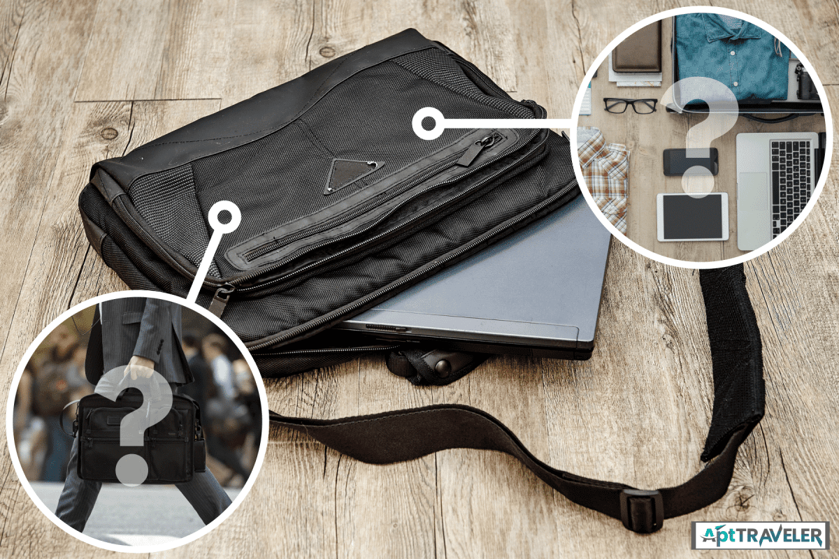 perfect shot of a nice textured black laptop bag and a grey laptop inside on a wood floor tiles, Do Laptop Bags Count As A Carry On Or Personal Item