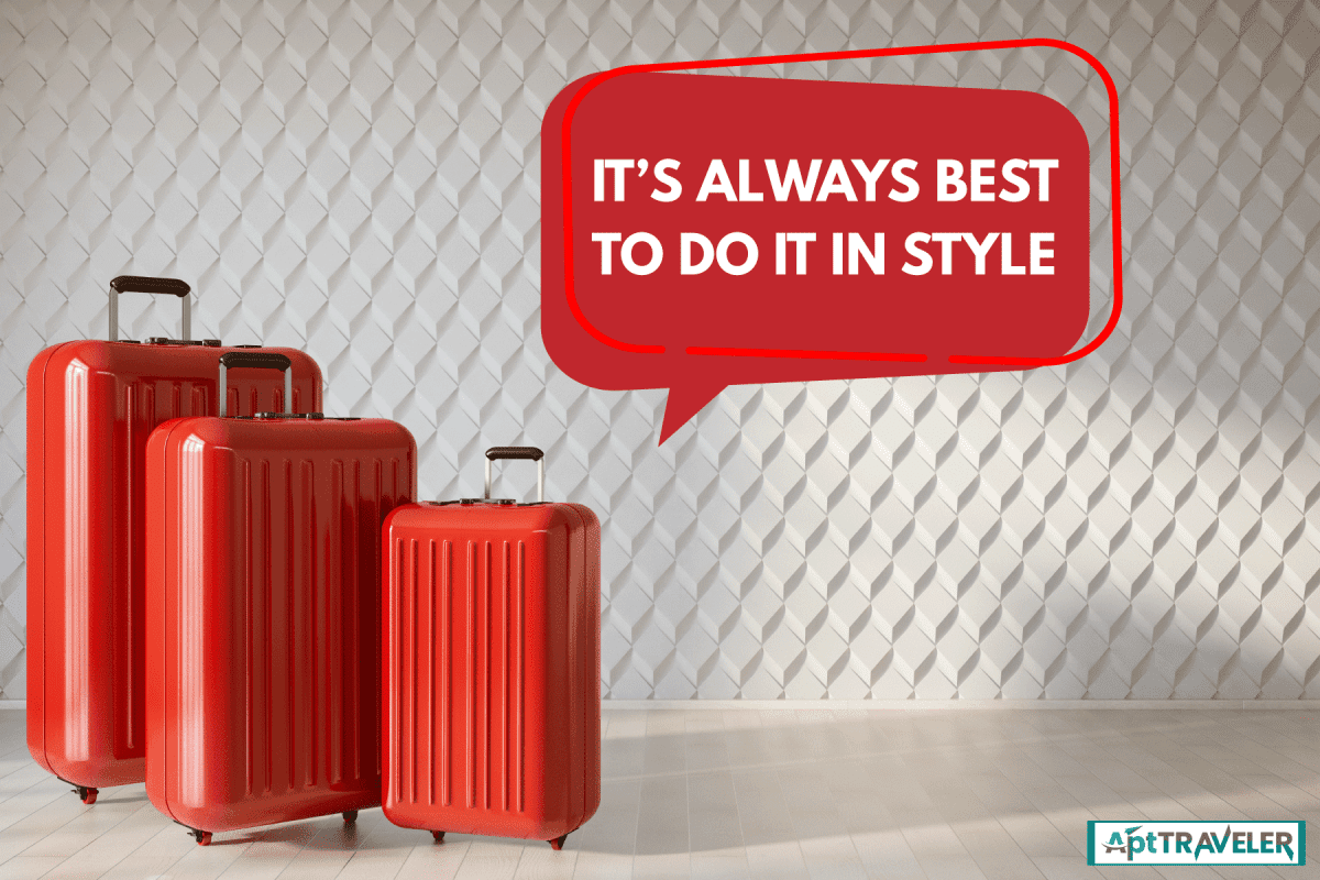 three red luggage on the photo with white background on the back, Should All Your Luggage Match?