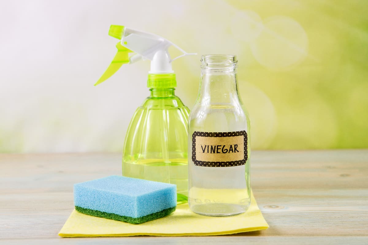 Using natural destilled white vinegar in spray bottle