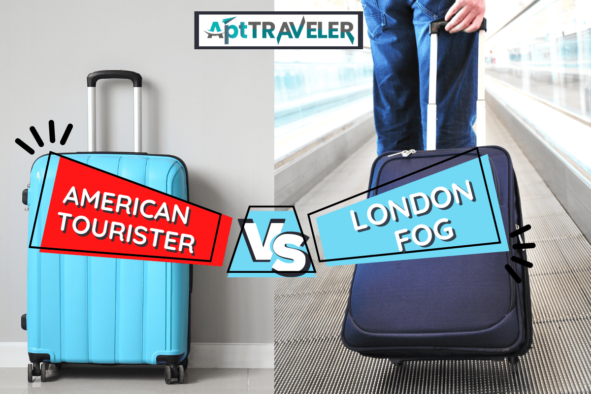 Woman's legs and travel suitcase at modern airport. - American Tourister Vs. London Fog: Which Is Best For You?