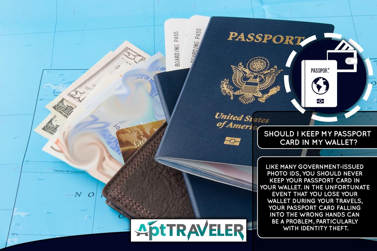 An image of a wallet and some cash and a US Passport, Should I Keep My Passport Card In My Wallet?