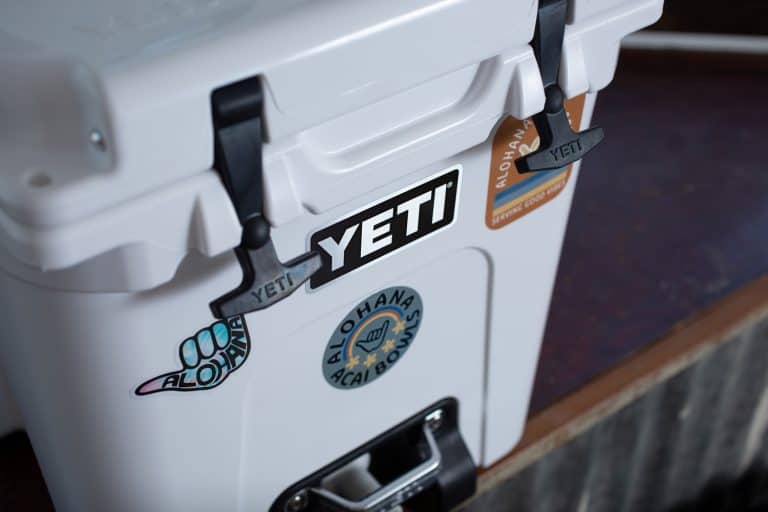 A view of a white Yeti cooler - How To Fly With A Yeti Cooler