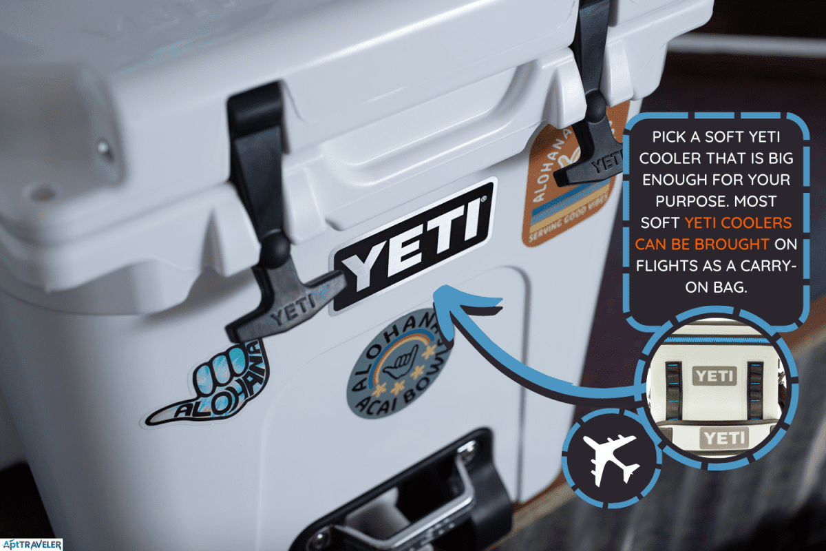 A view of a  white Yeti cooler - How To Fly With A Yeti Cooler