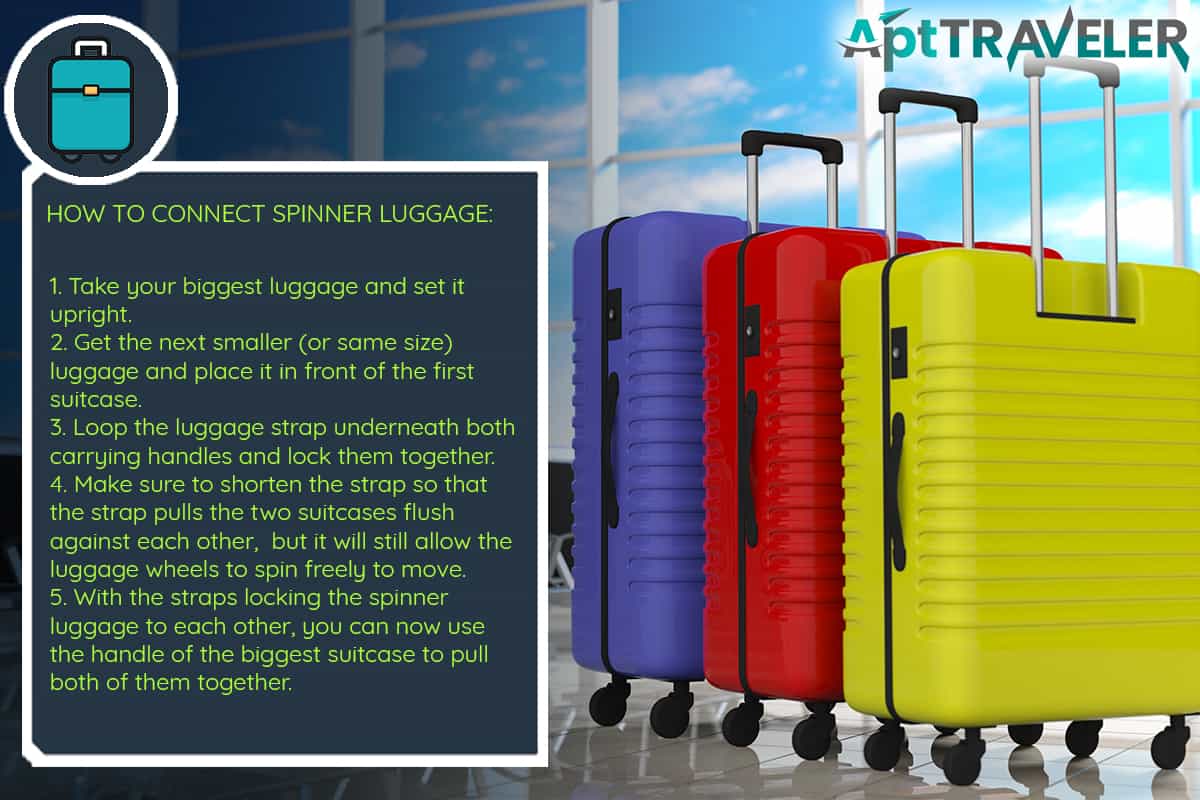Air travel concept, How To Connect Spinner Luggage.?