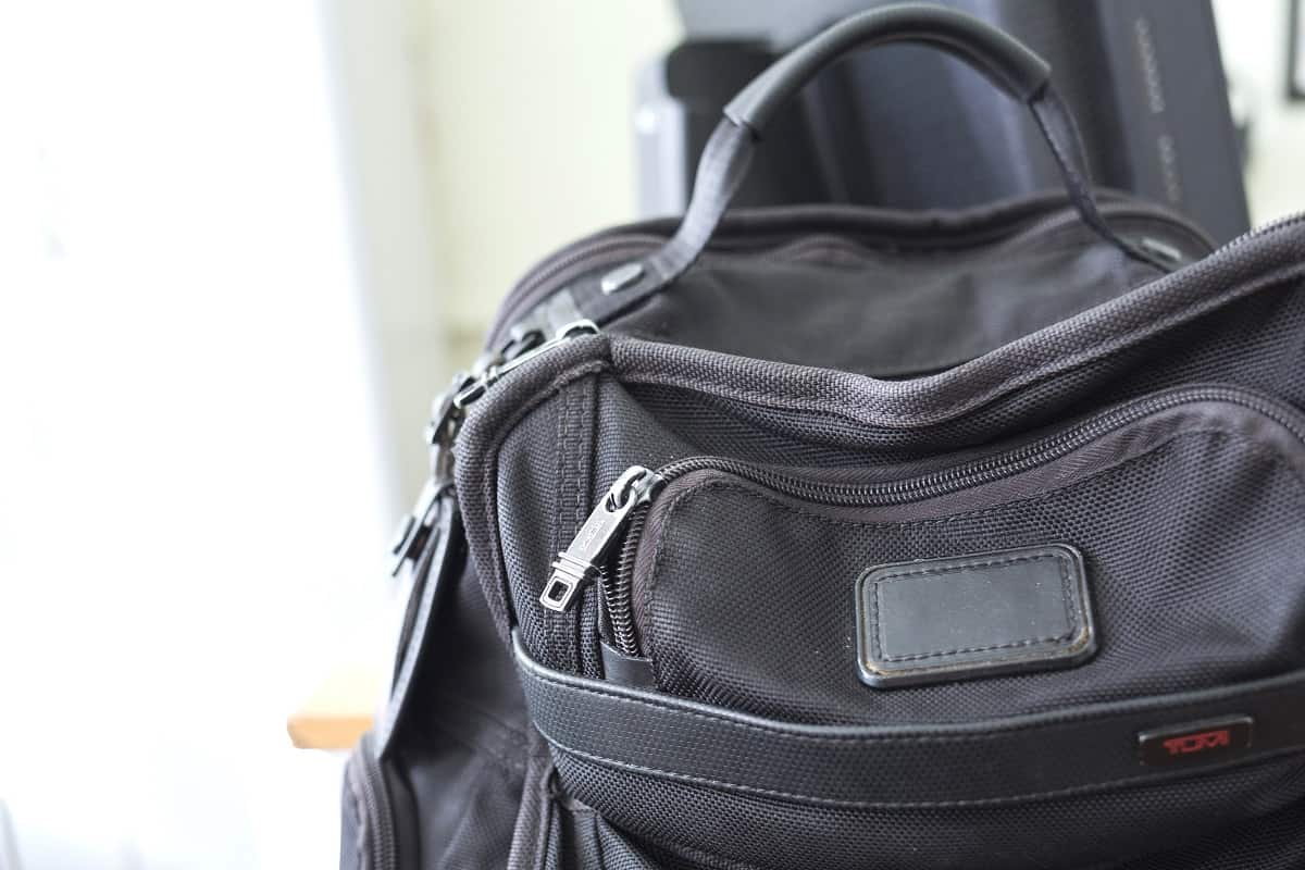 Can I Return A Monogrammed TUMI Product - Tumi backpack, black, alpha bravo model, close-up,