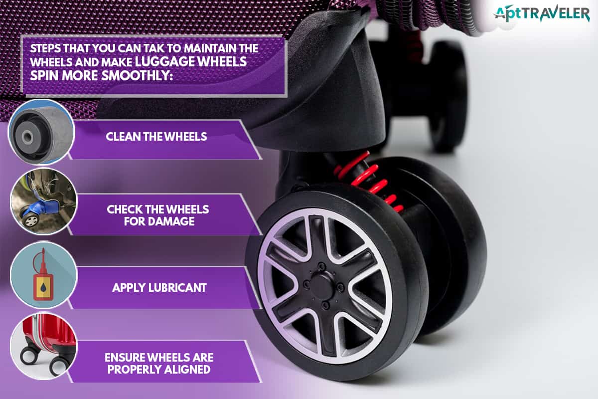 Close up luggage wheel, How To Make Luggage Wheels Smoother?