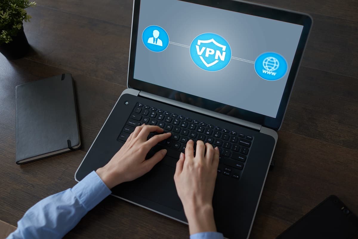 Connect To The Internet - VPN. Virtual private network. Security encrypted connection