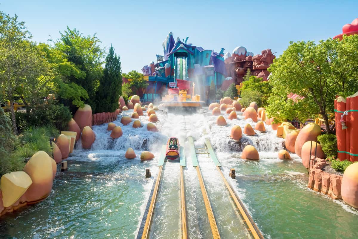 The Dudley Do-Right Ripsaw Falls ride at Universal Studios Islands of Adventure theme park