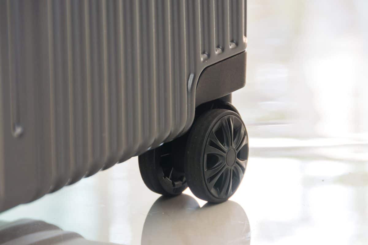 close up Wheel luggage suitcase

