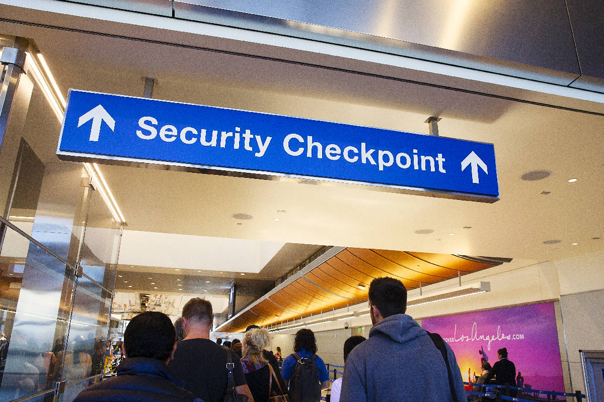Security checkpoint sign at the airport